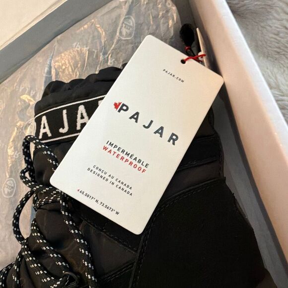 Pajar CANADA Galaxy Snow Boots Waterproof Nylon Pull-On Black Woman's 9 - Picture 9 of 11